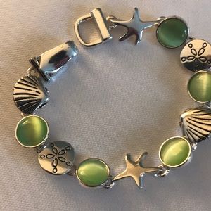 Silver bracelet with shells,starfish,sandollars